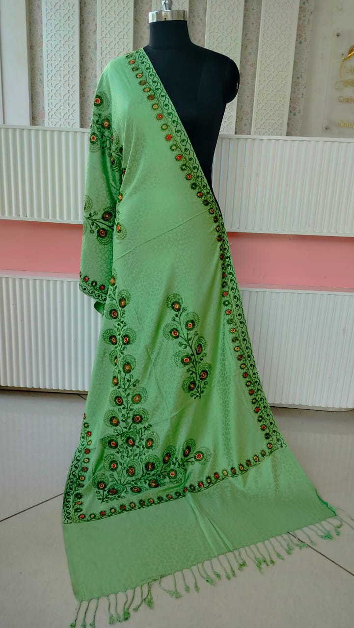 Arrival of Fancy Woolen Winter Wear Embroidered Stoles 2
